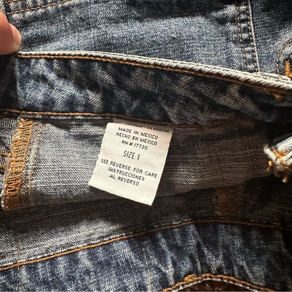 2000s Y2K Mossimo Denim Full Button Fly Mini Skirt Size 1 - Picture 2 of 3